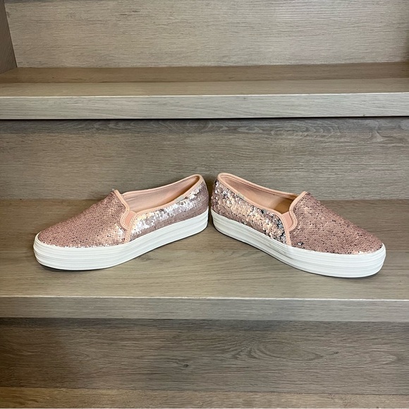 Rare KEDS Rose Gold Sequin Transformer Slip-On Sneakers - Size 8.5 - Picture 4 of 16